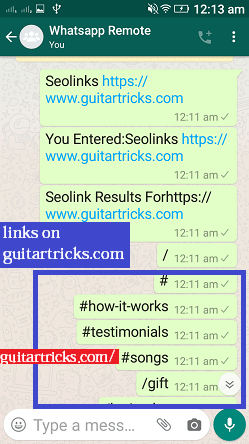 Seolinks command, whatsapp cloud remote